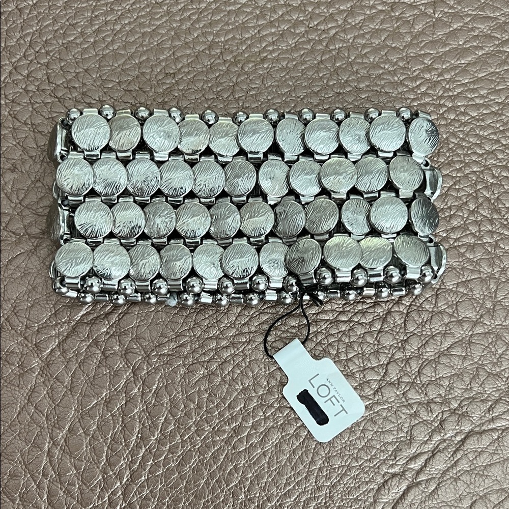 LOFT Metallic Silver Wristlet